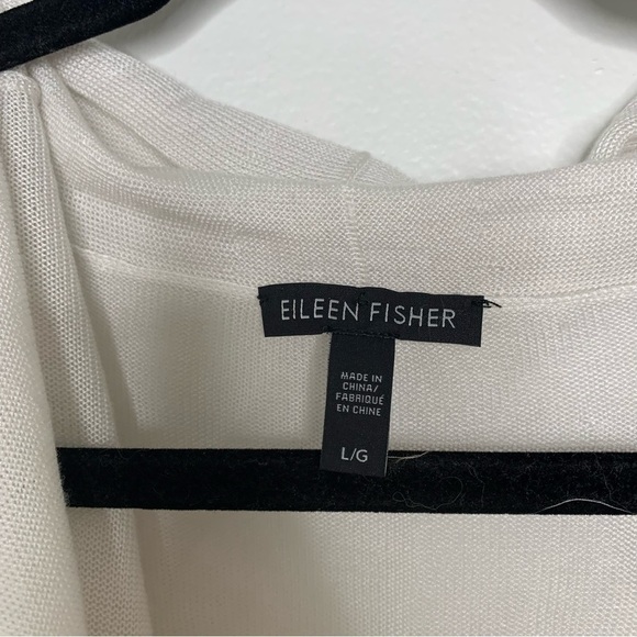 Eileen Fisher white twist front tencel merino wool long sleeve top - Picture 4 of 8